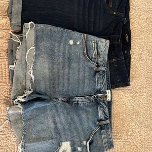 2 pairs of denim shorts size 18